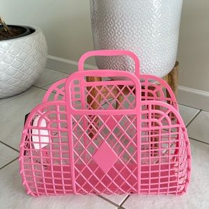 NWT Jelly jellies pink beach basket bag